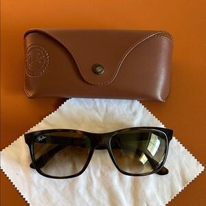 Ray-Ban Tortoise Shell Sunglasses with Brown Case